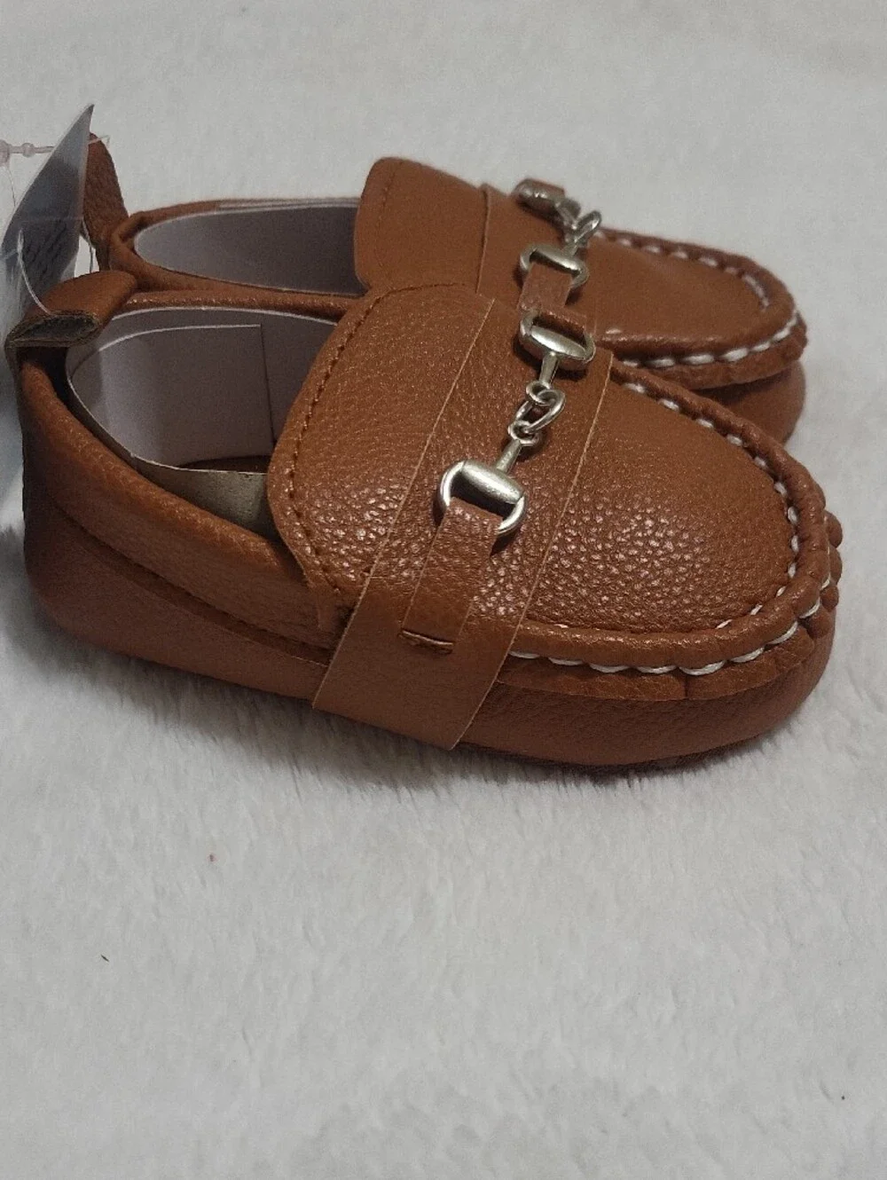 Toddler Brown Slip-On Dress Loafers with Metal Bit
